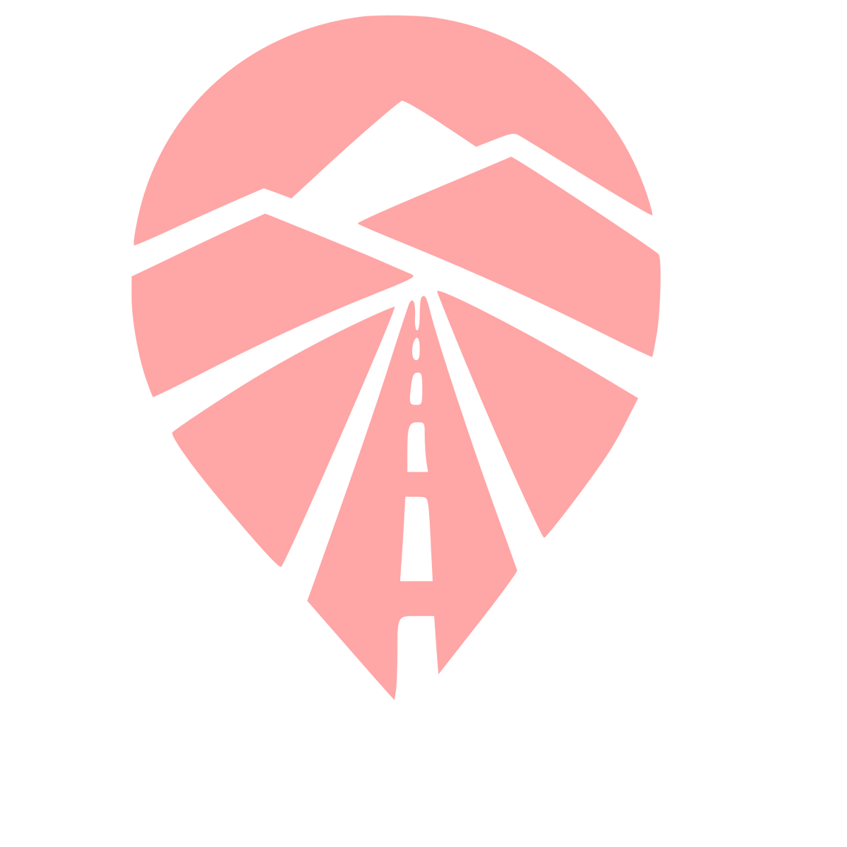 Road Mountain Map Pin Logo #ffa6a6