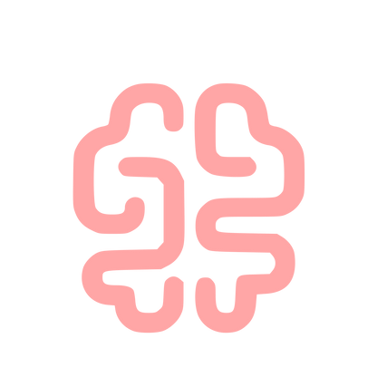 Monoline Brain Logo #ffa6a6