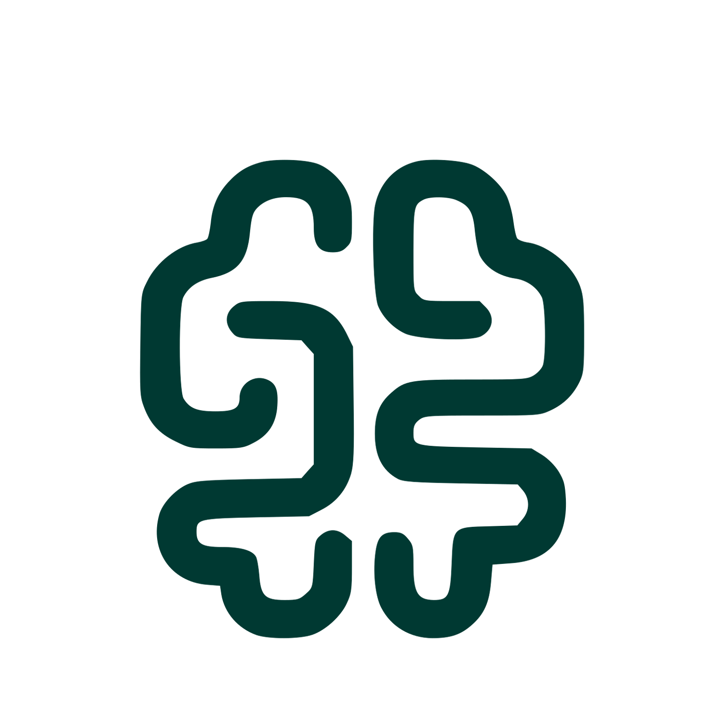 Monoline Brain Logo #003932