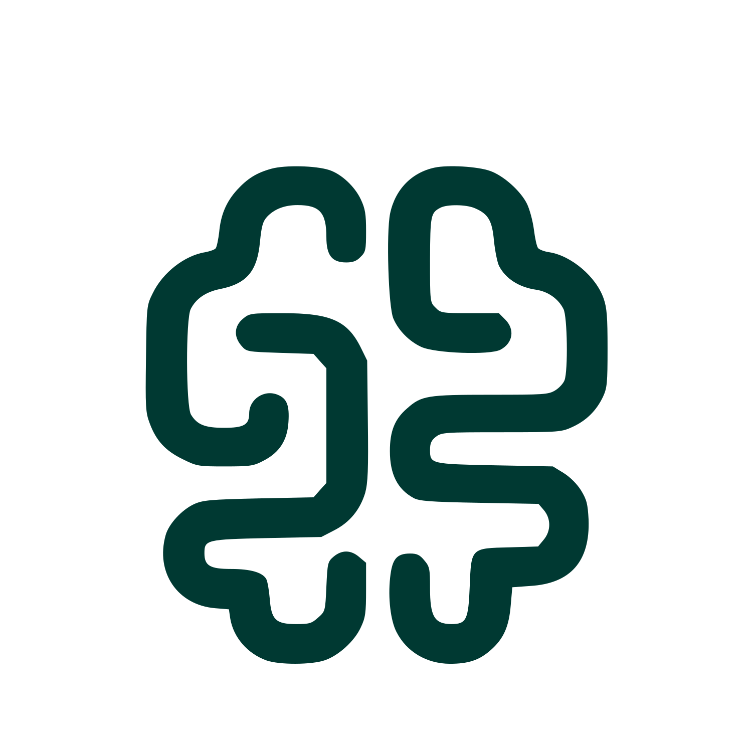 Monoline Brain Logo #003932
