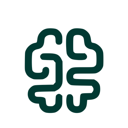 Monoline Brain Logo #003932