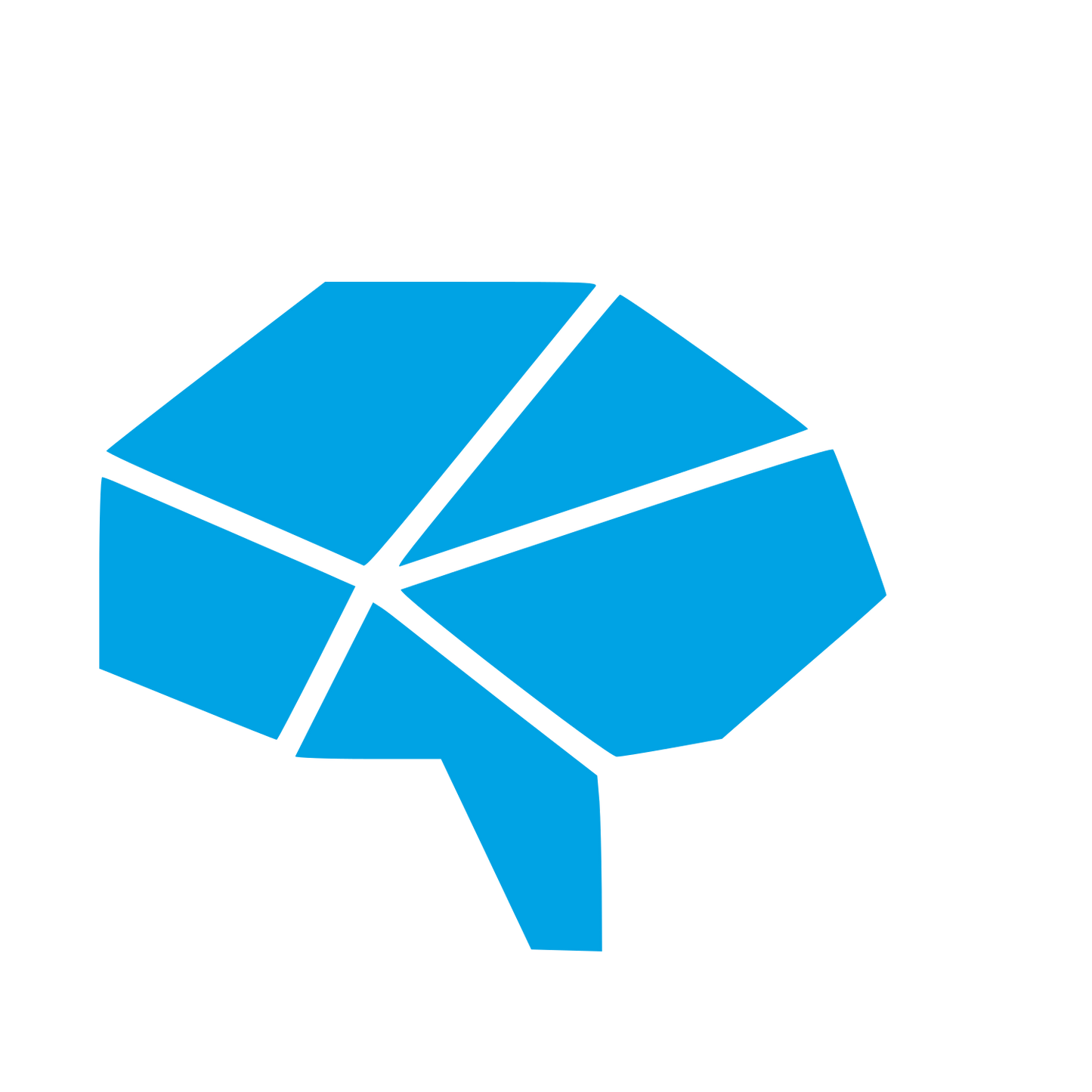Geometric Brain Logo #00a3e4
