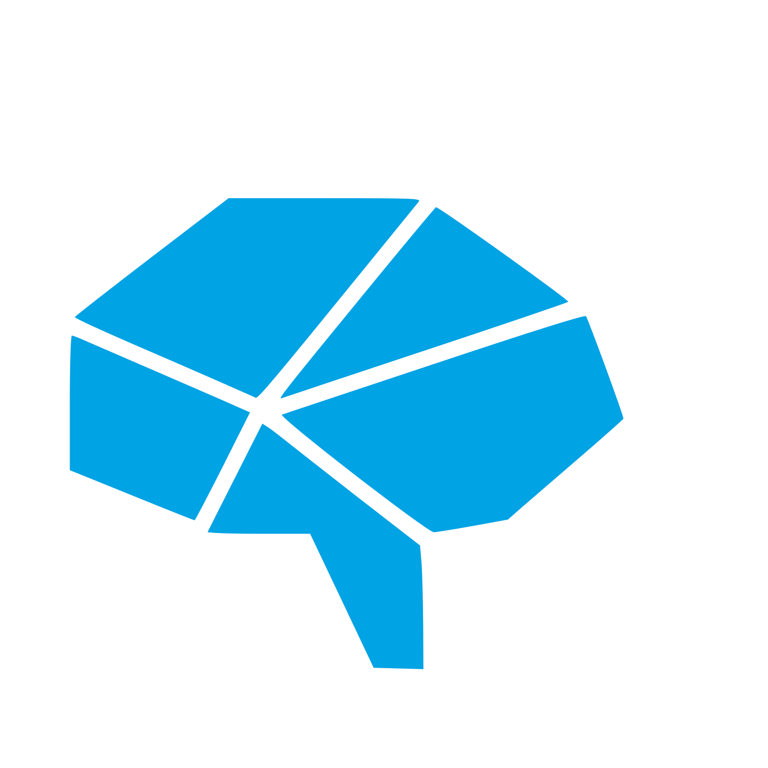Geometric Brain Logo #00a3e4