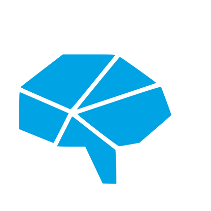 Geometric Brain Logo #00a3e4