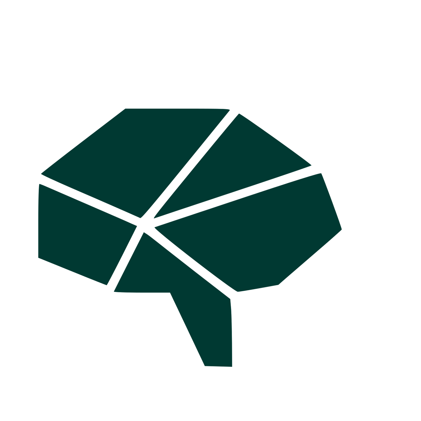 Geometric Brain Logo #003932