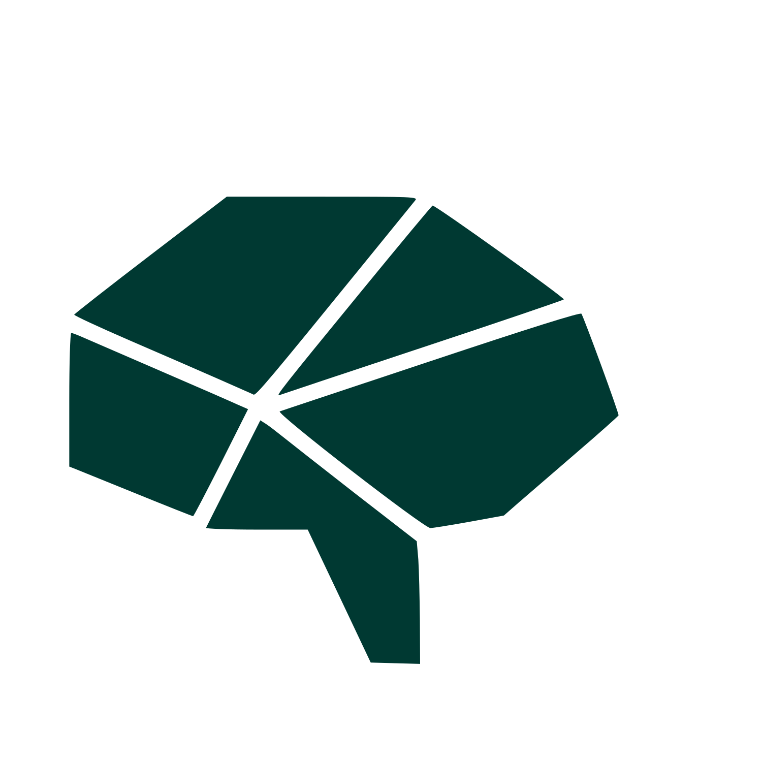 Geometric Brain Logo #003932