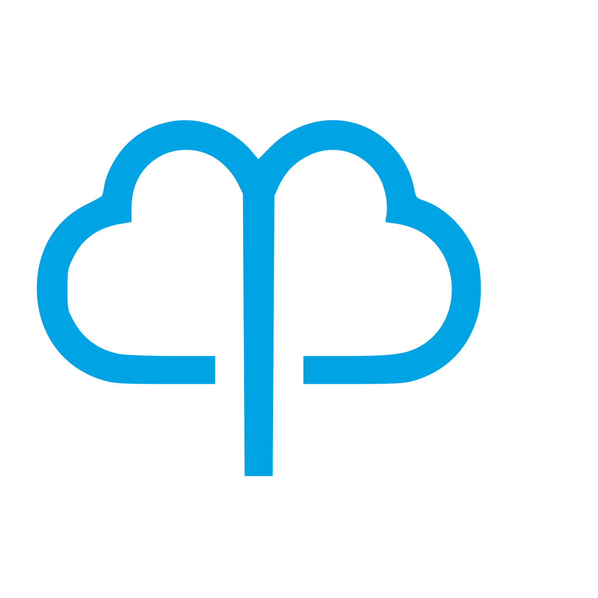 Cloud Tree Brain Logo #00a3e4