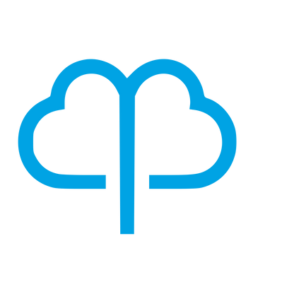 Cloud Tree Brain Logo #00a3e4