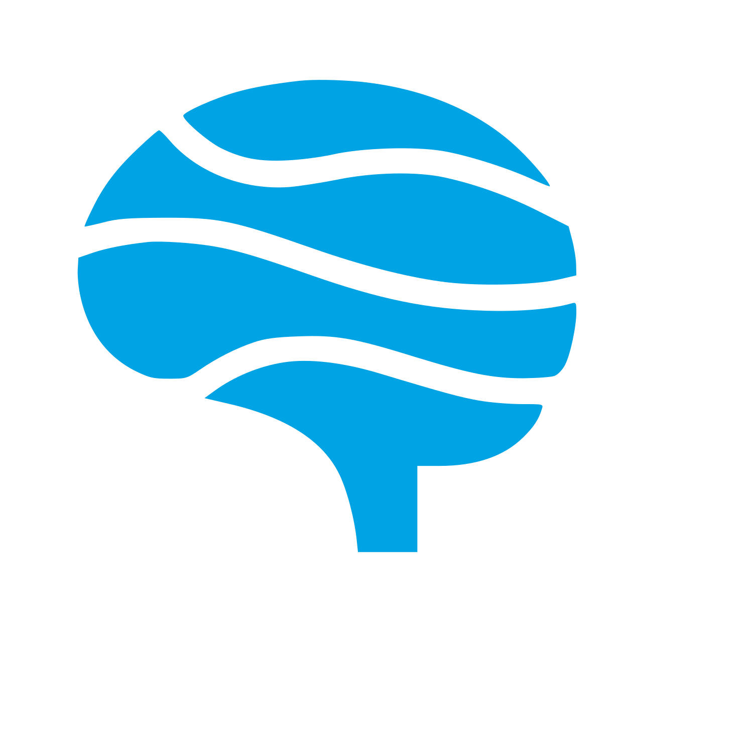 Wavy Brain Tree Logo #00a3e4