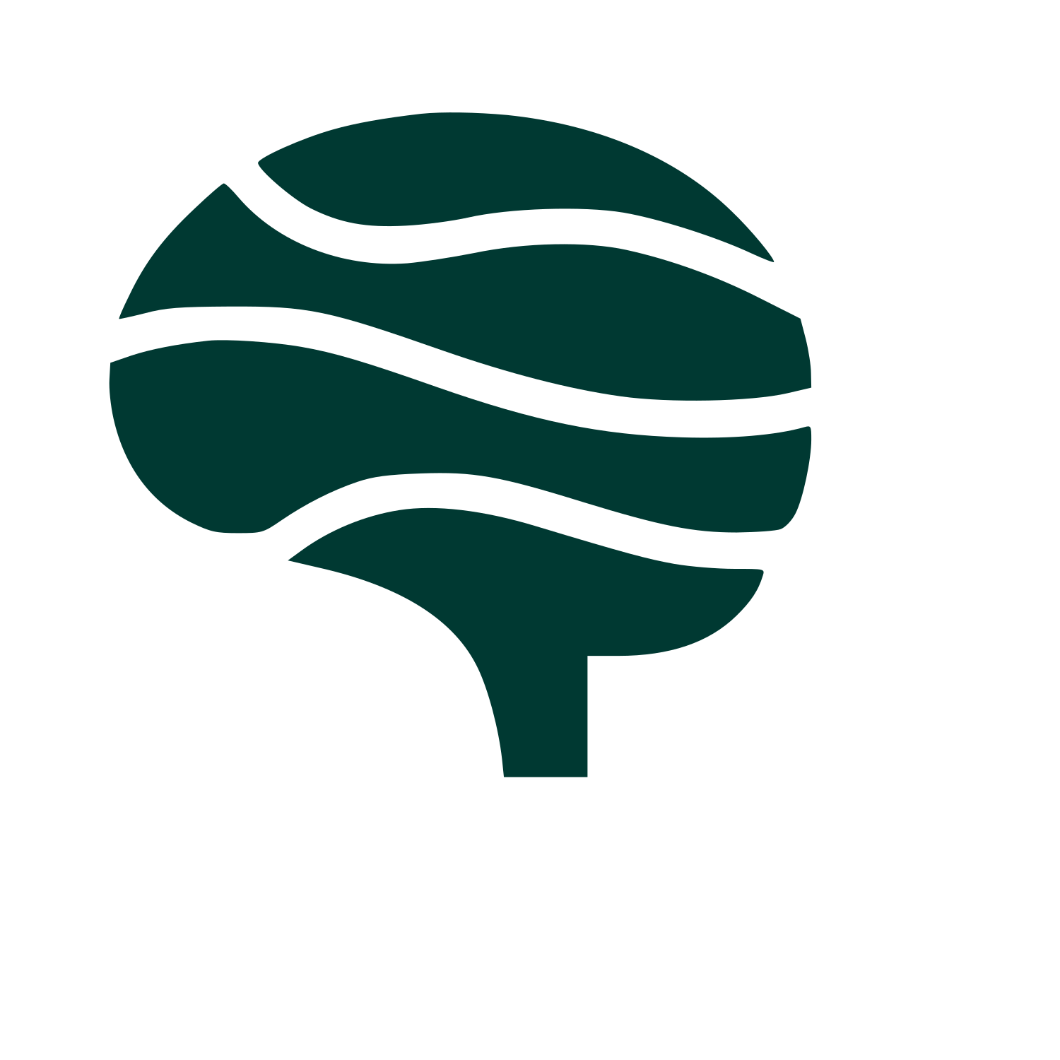 Wavy Brain Tree Logo #003932