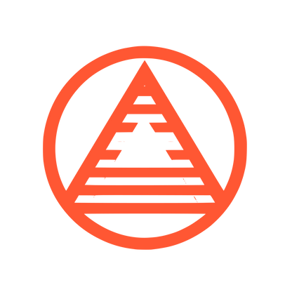 Striped Triangle Circle Logo #FF5733