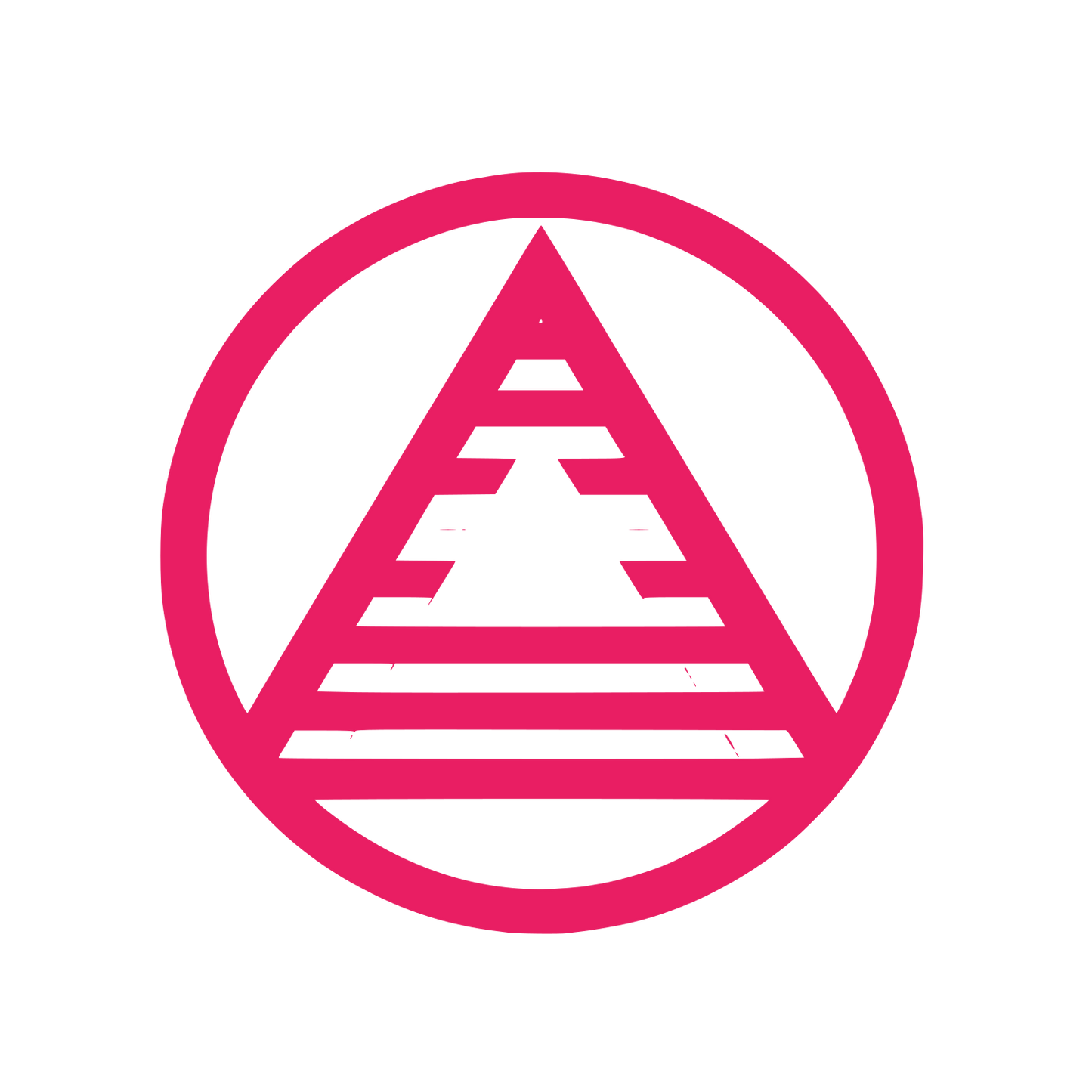 Striped Triangle Circle Logo #E91E63
