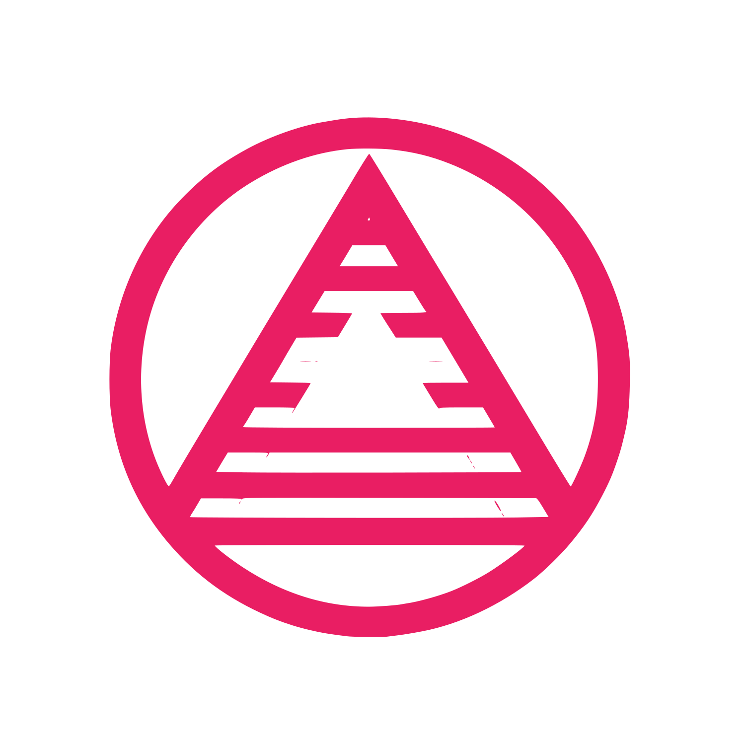 Striped Triangle Circle Logo #E91E63