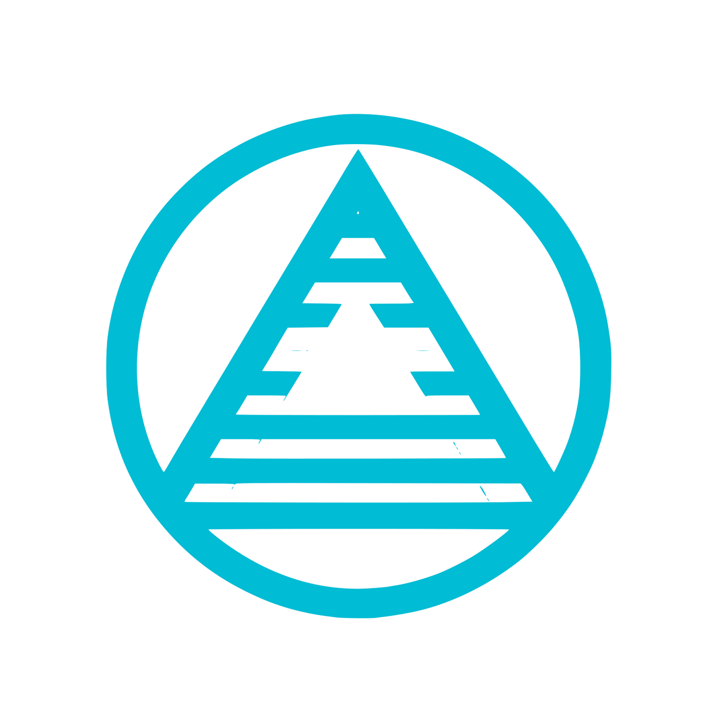Striped Triangle Circle Logo #00BCD4