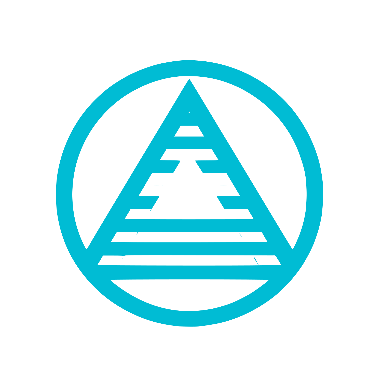 Striped Triangle Circle Logo #00BCD4