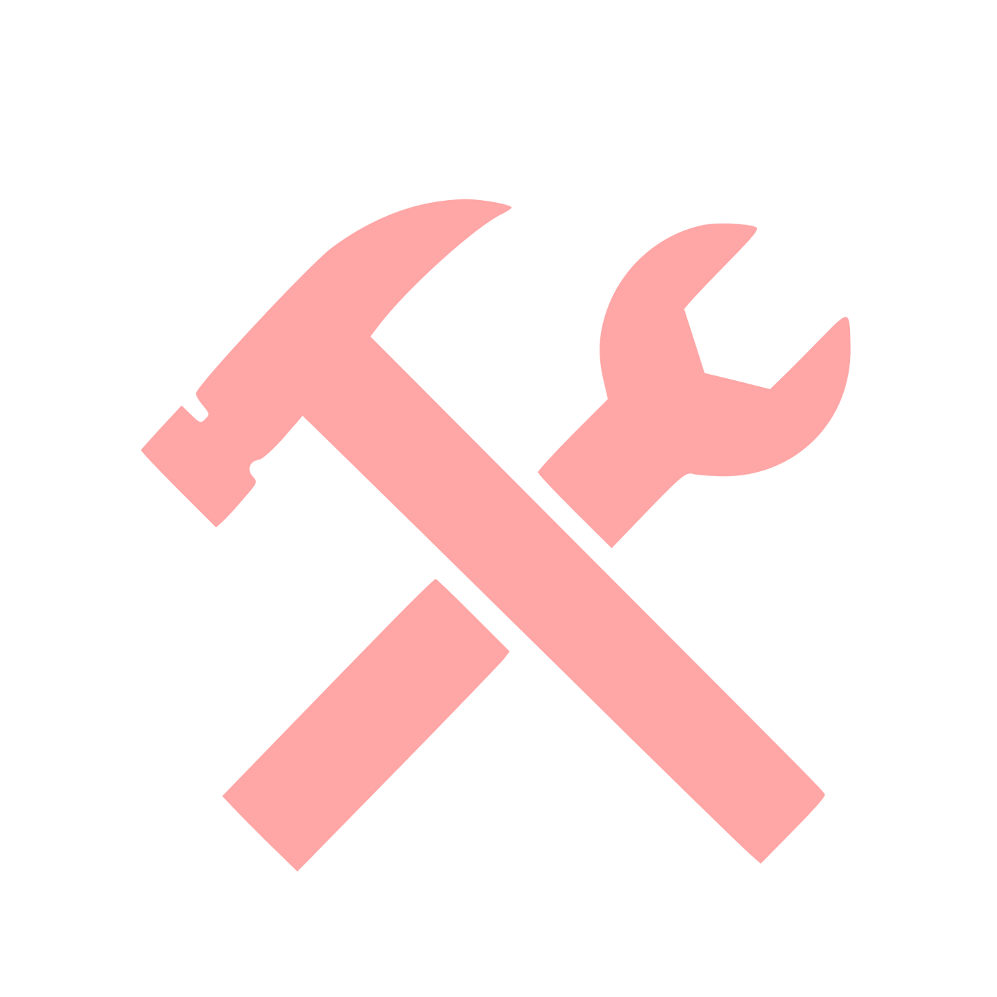 Crossed Hammer Wrench Logo #ffa6a6