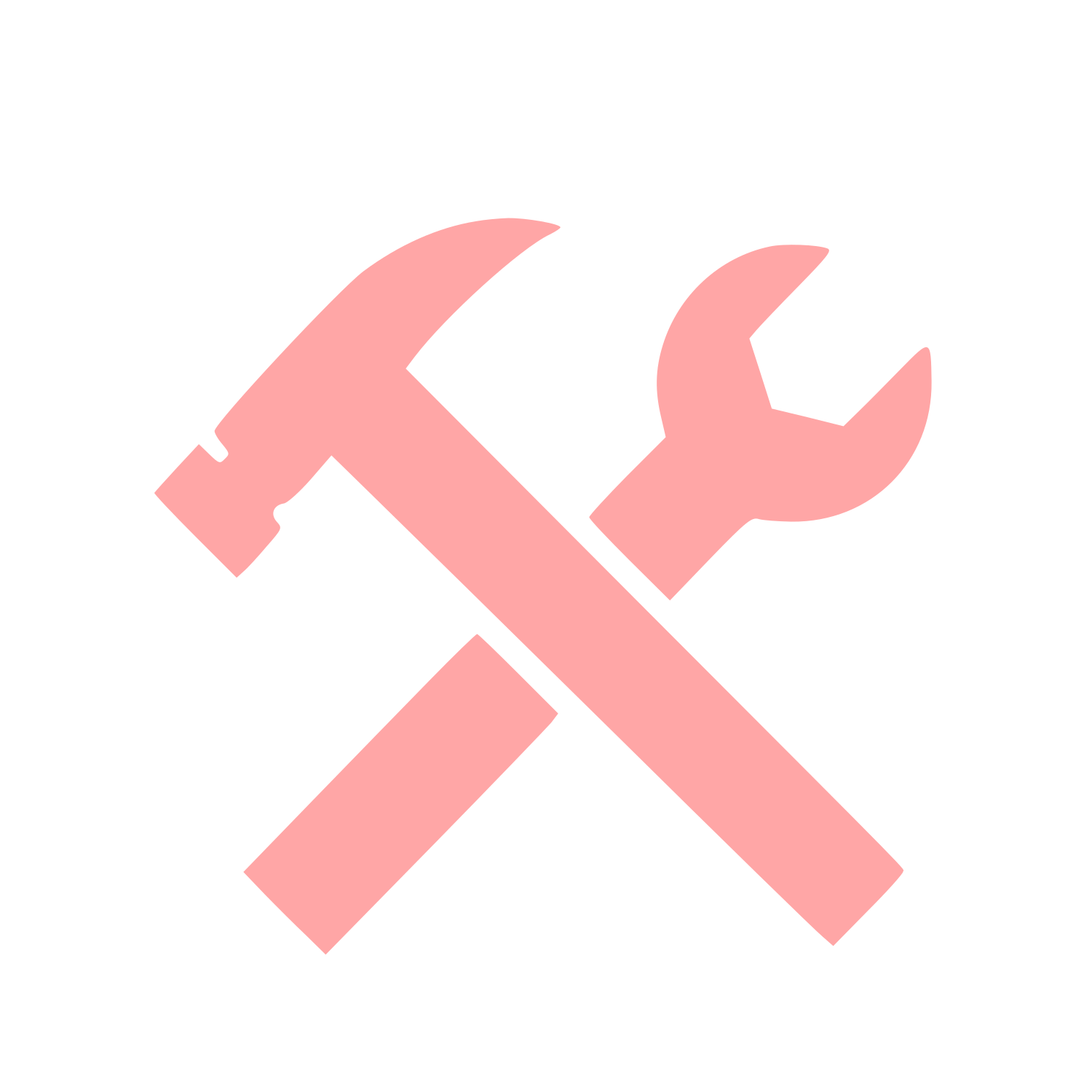 Crossed Hammer Wrench Logo #ffa6a6