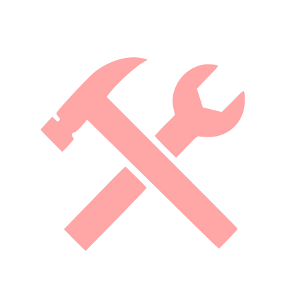 Crossed Hammer Wrench Logo #ffa6a6