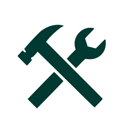 Crossed Hammer Wrench Logo #003932