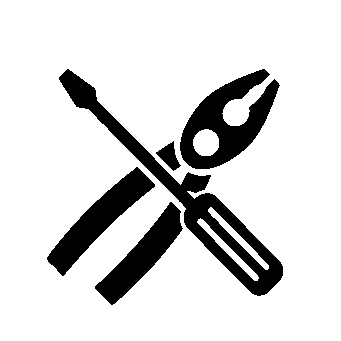 Crossed Screwdriver Pen Nib Logo