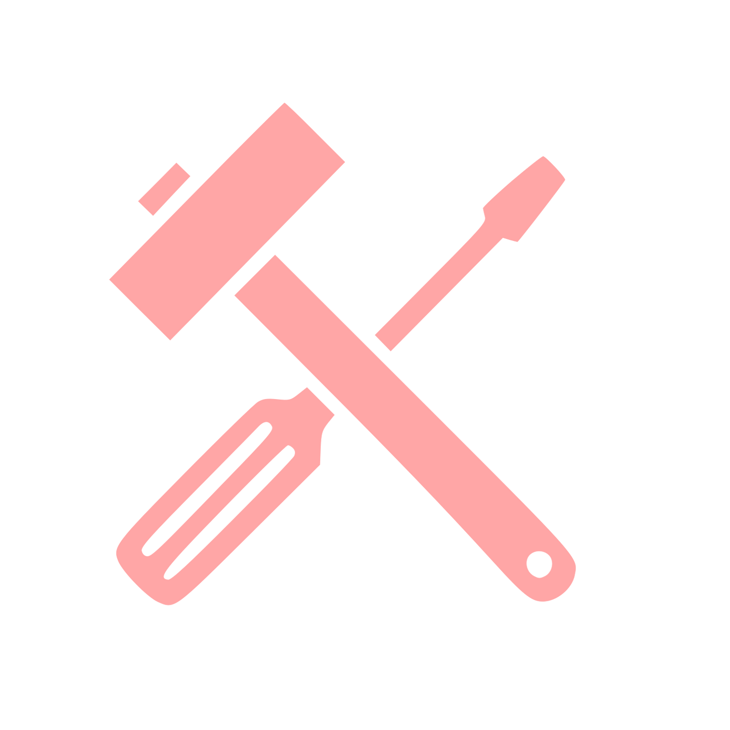 Crossed Hammer Screwdriver Logo #ffa6a6