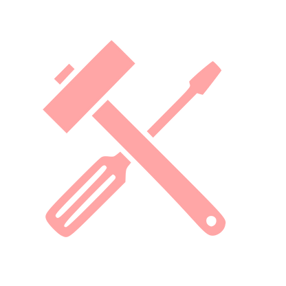 Crossed Hammer Screwdriver Logo #ffa6a6