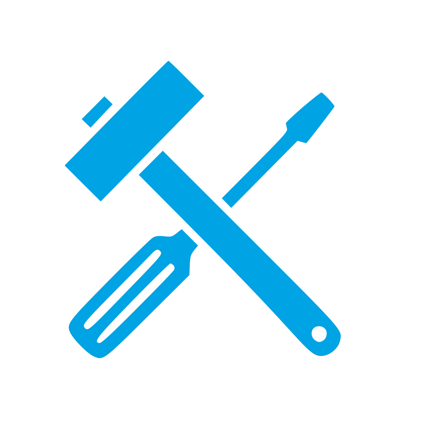 Crossed Hammer Screwdriver Logo #00a3e4