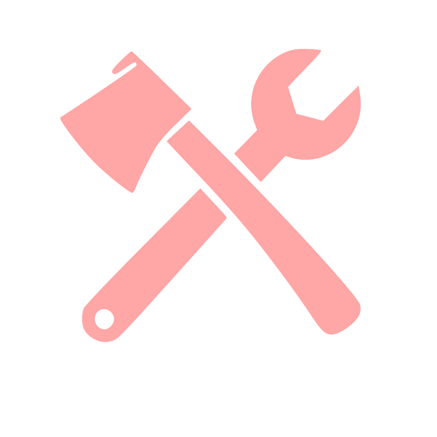Crossed Axe Wrench Logo #ffa6a6