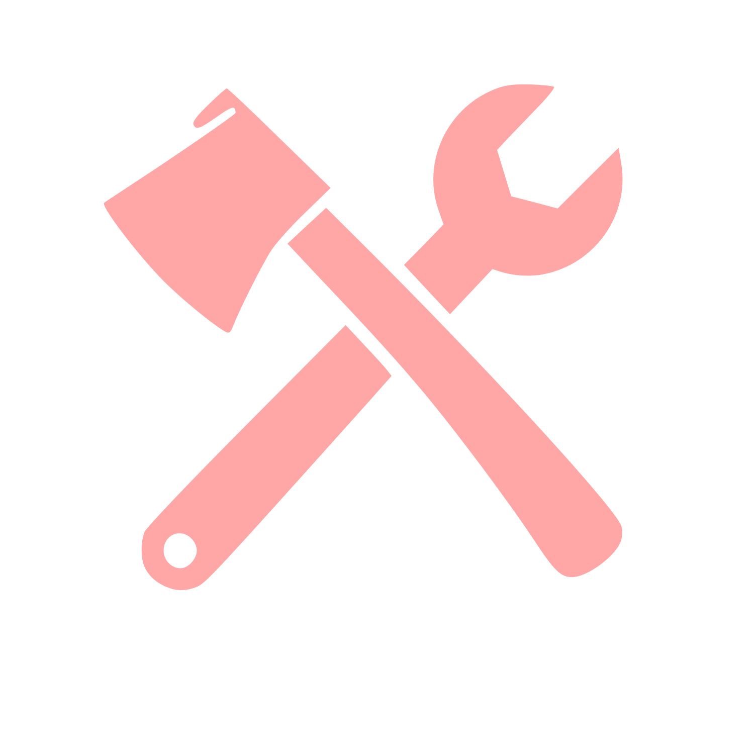 Crossed Axe Wrench Logo #ffa6a6