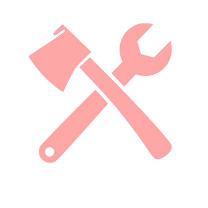 Crossed Axe Wrench Logo #ffa6a6