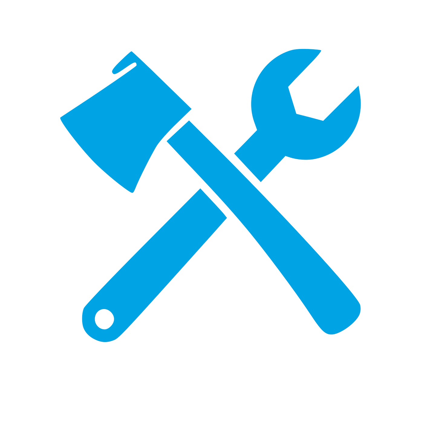 Crossed Axe Wrench Logo #00a3e4