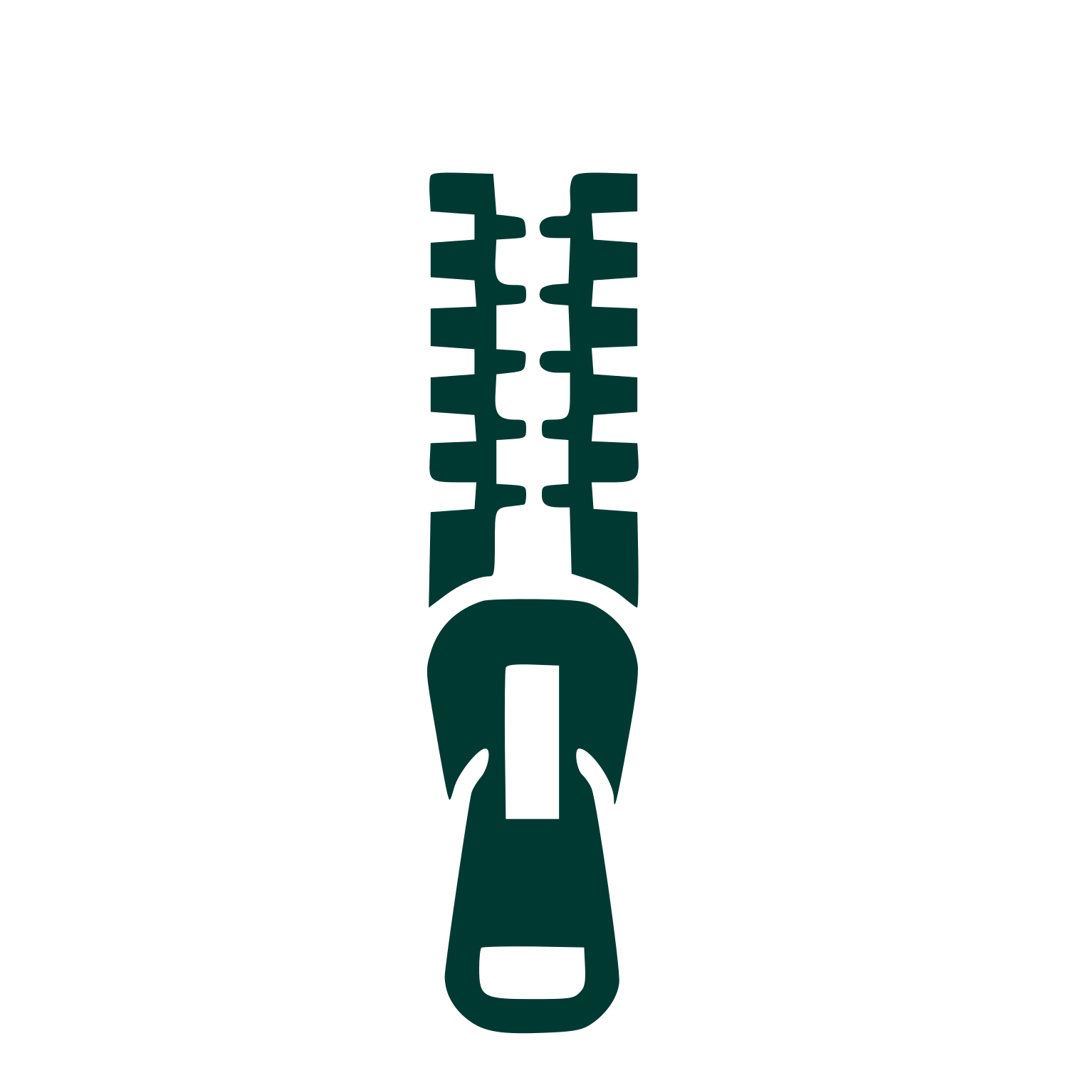 Zipper Pull Pictogram Logo #003932
