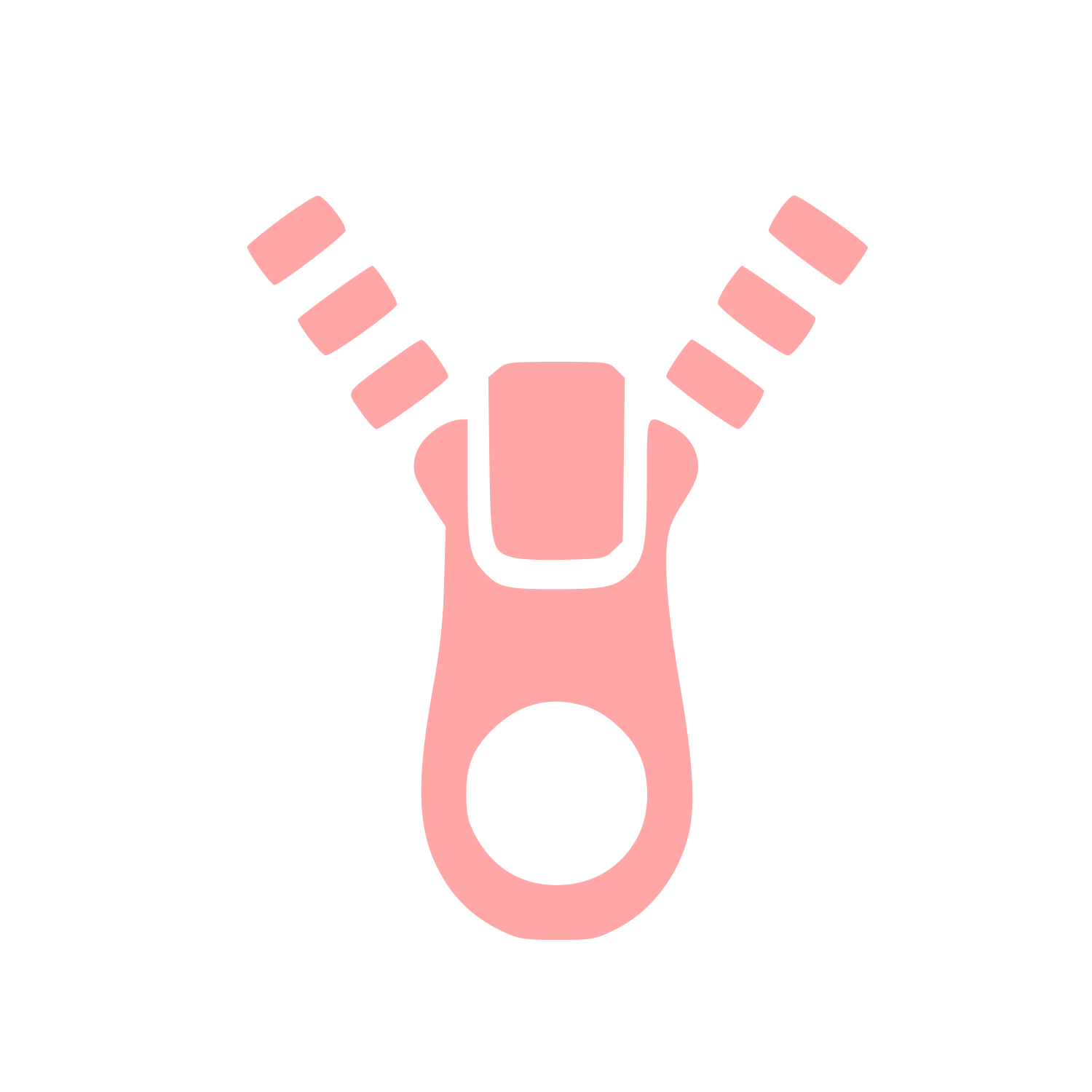 Zipper Pull Pictogram Logo #ffa6a6