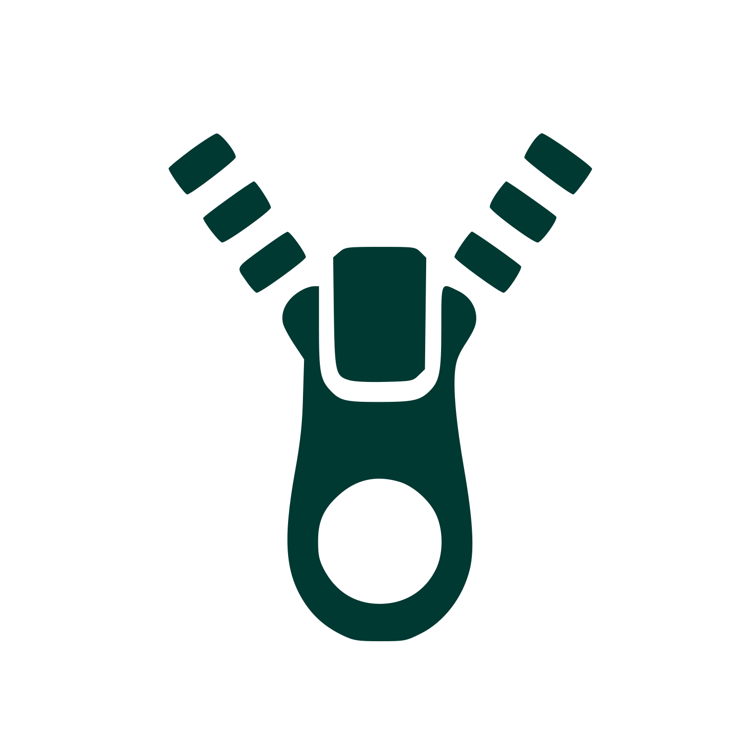 Zipper Pull Pictogram Logo #003932