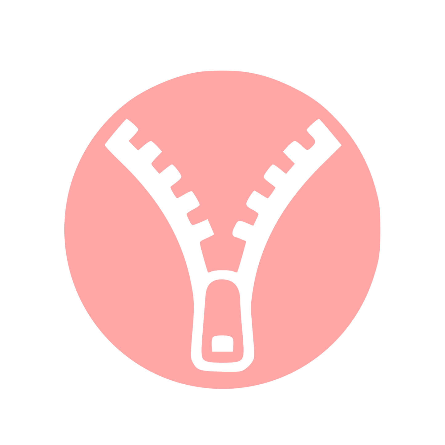 Zipper Pull Pictogram Logo #ffa6a6