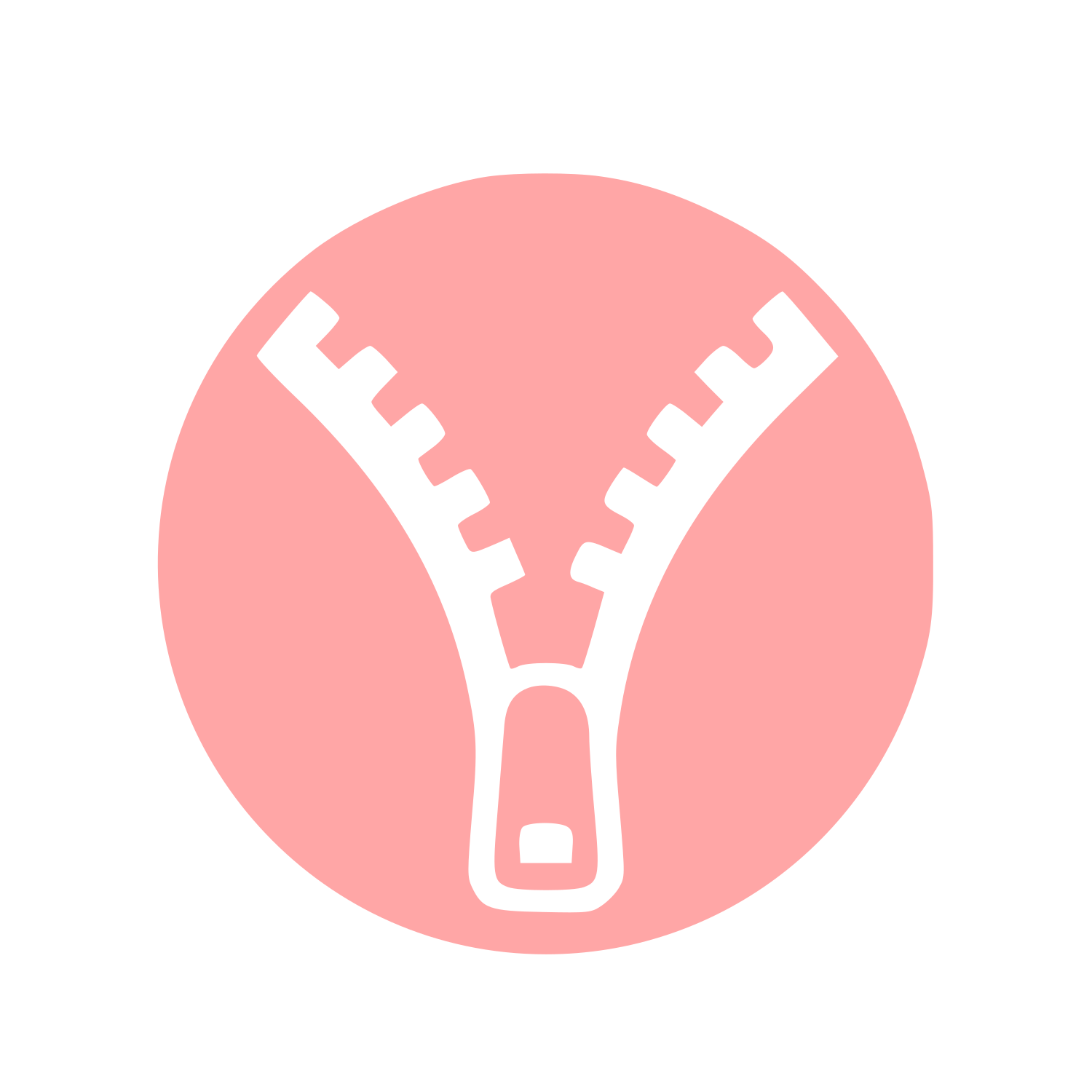 Zipper Pull Pictogram Logo #ffa6a6