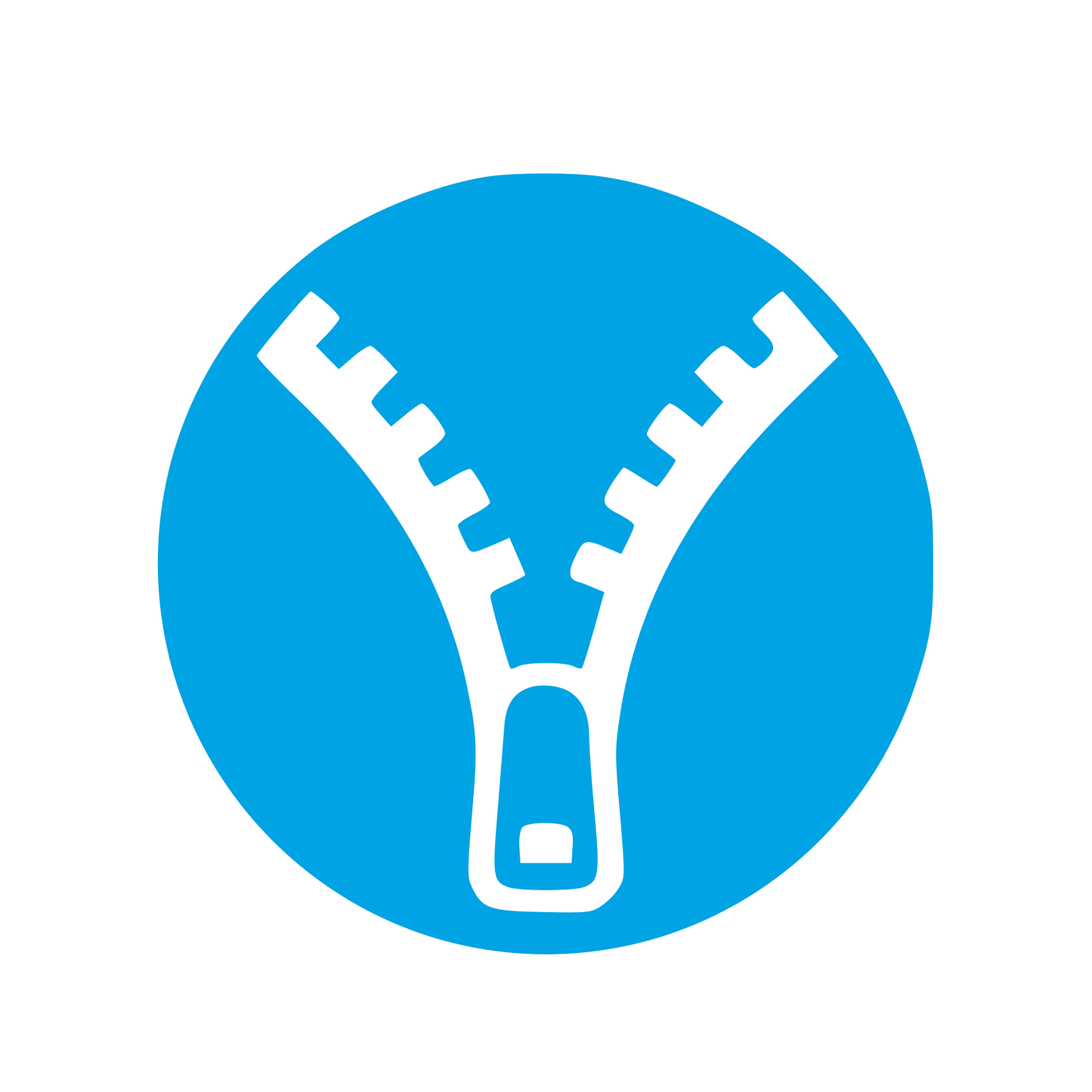 Zipper Pull Pictogram Logo #00a3e4