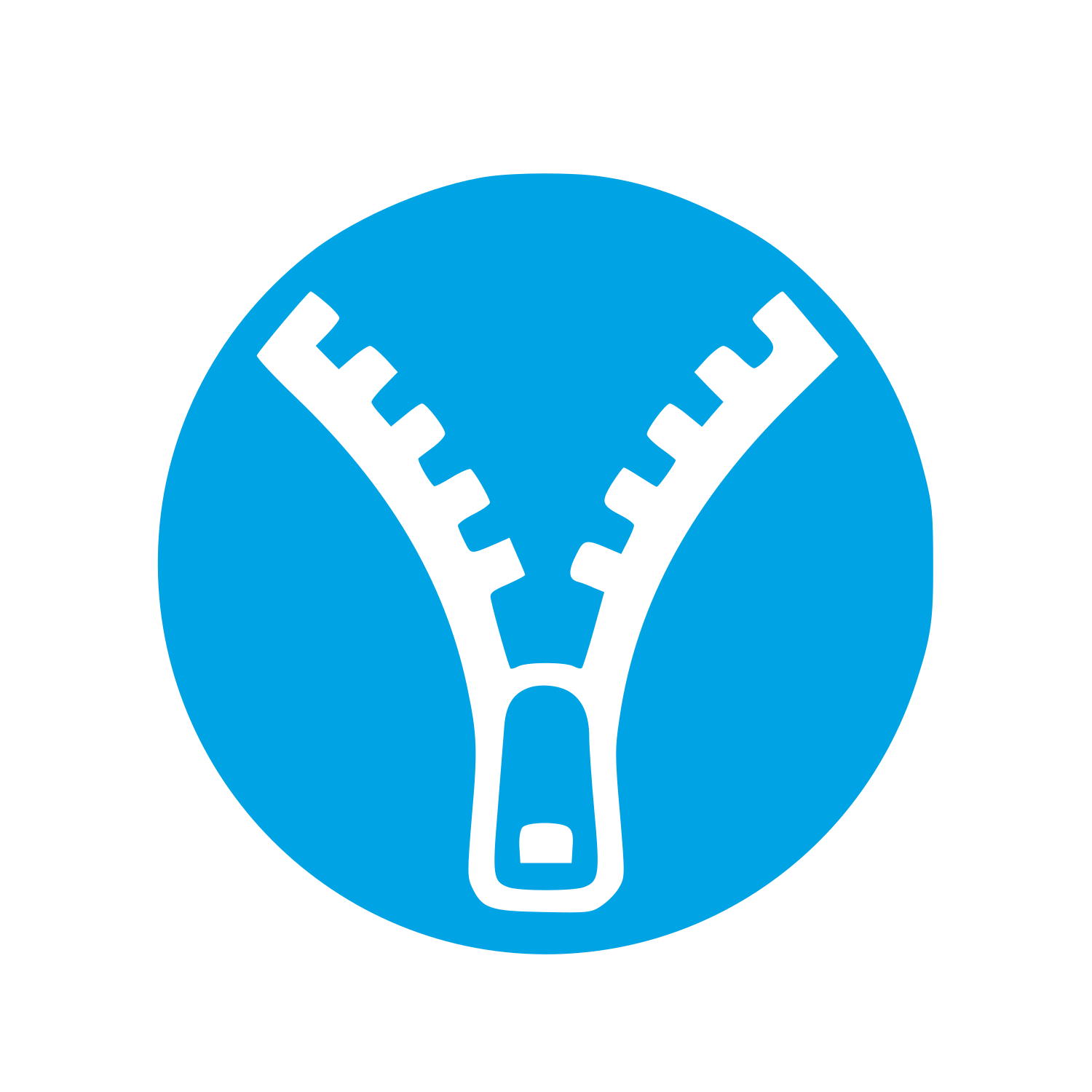 Zipper Pull Pictogram Logo #00a3e4