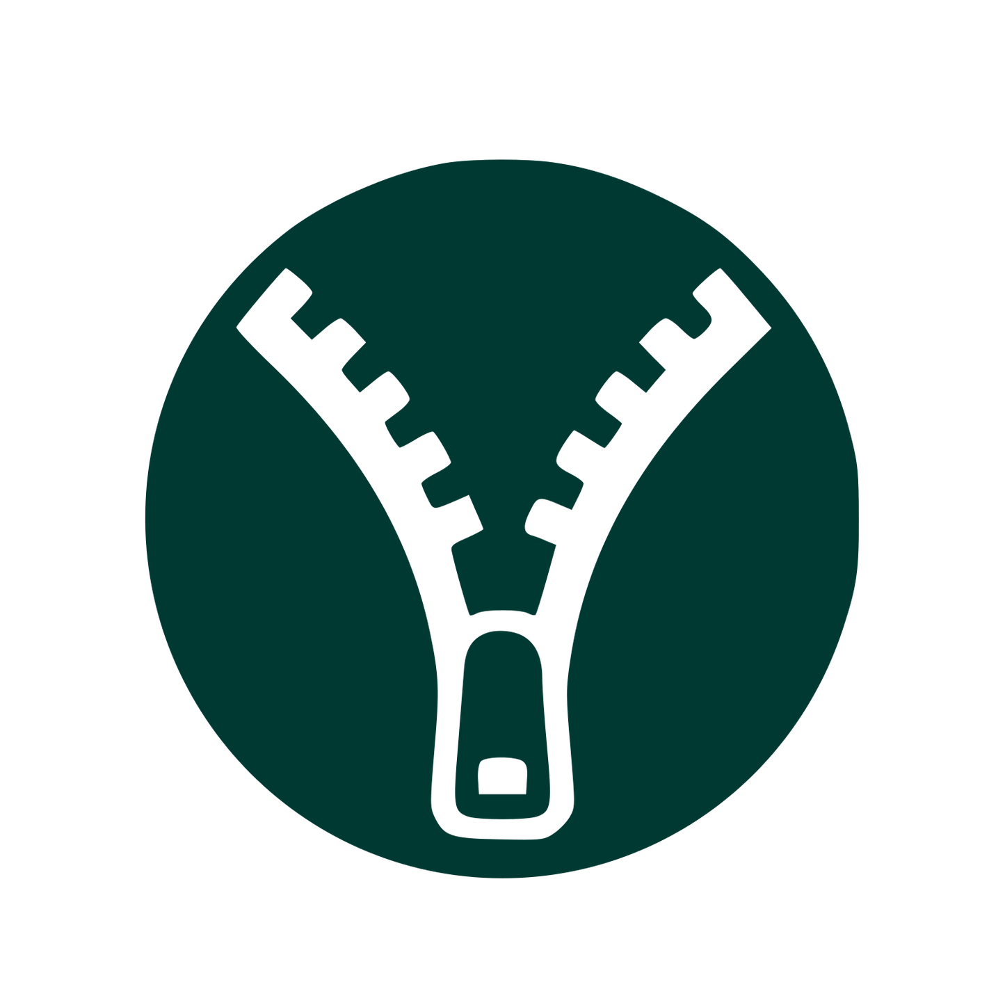 Zipper Pull Pictogram Logo #003932