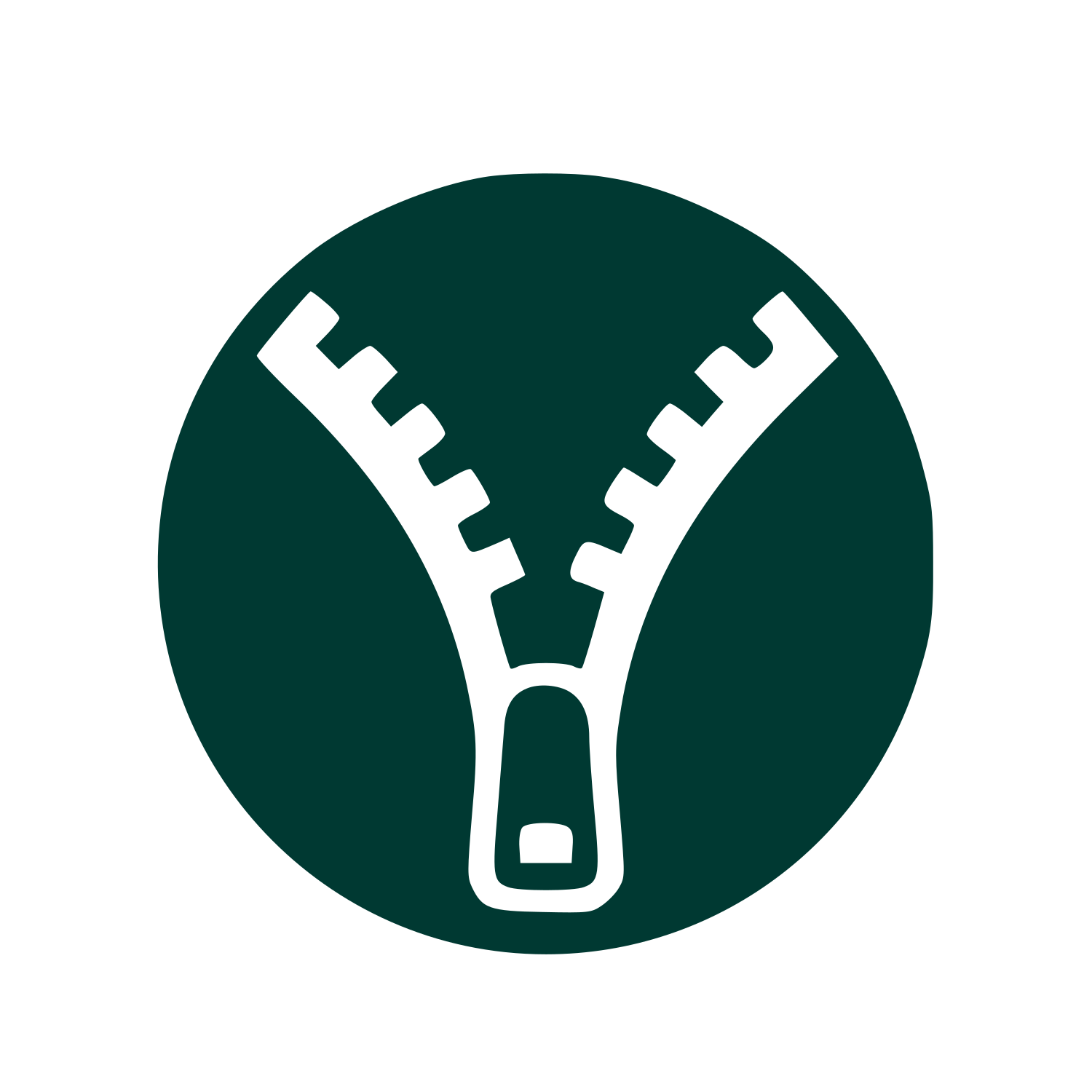 Zipper Pull Pictogram Logo #003932