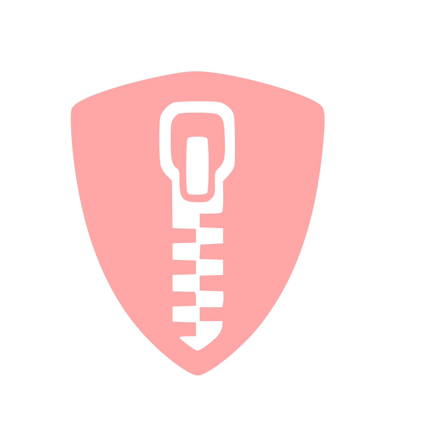 Zipper Shield Security Logo #ffa6a6