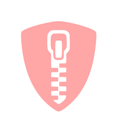Zipper Shield Security Logo #ffa6a6