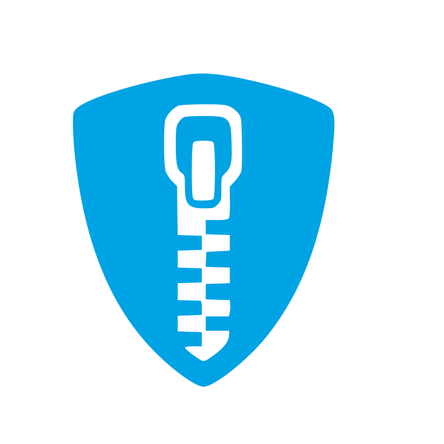 Zipper Shield Security Logo #00a3e4