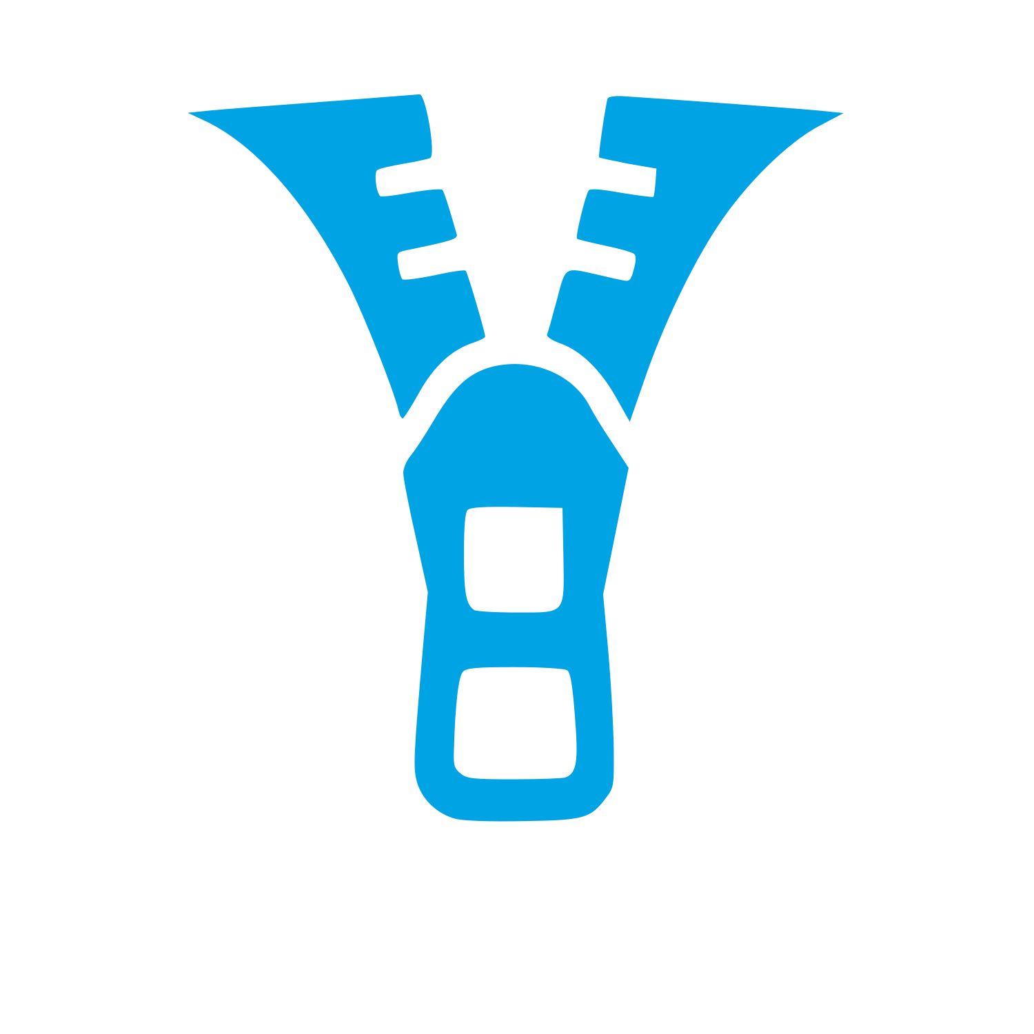 Zipper Pull Pictogram Logo #00a3e4