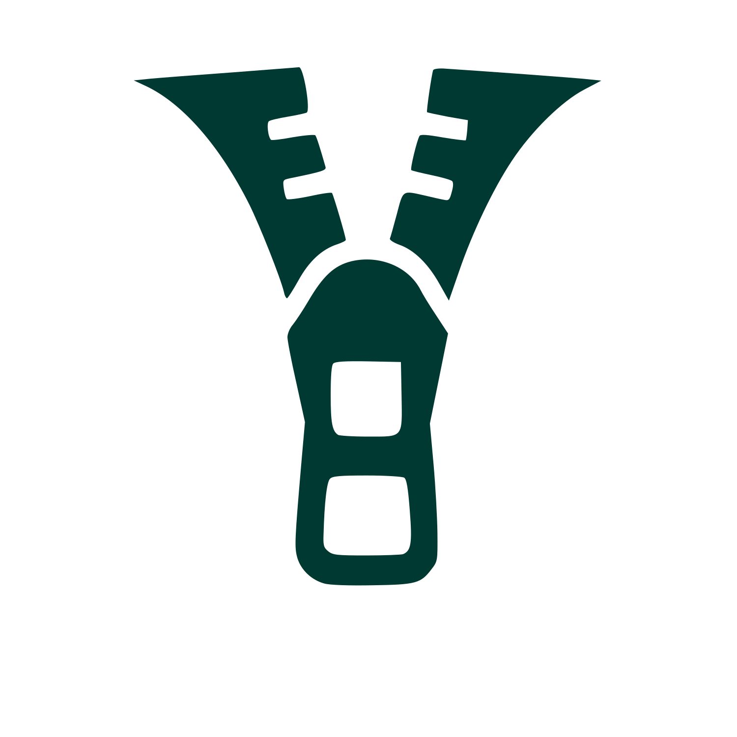 Zipper Pull Pictogram Logo #003932