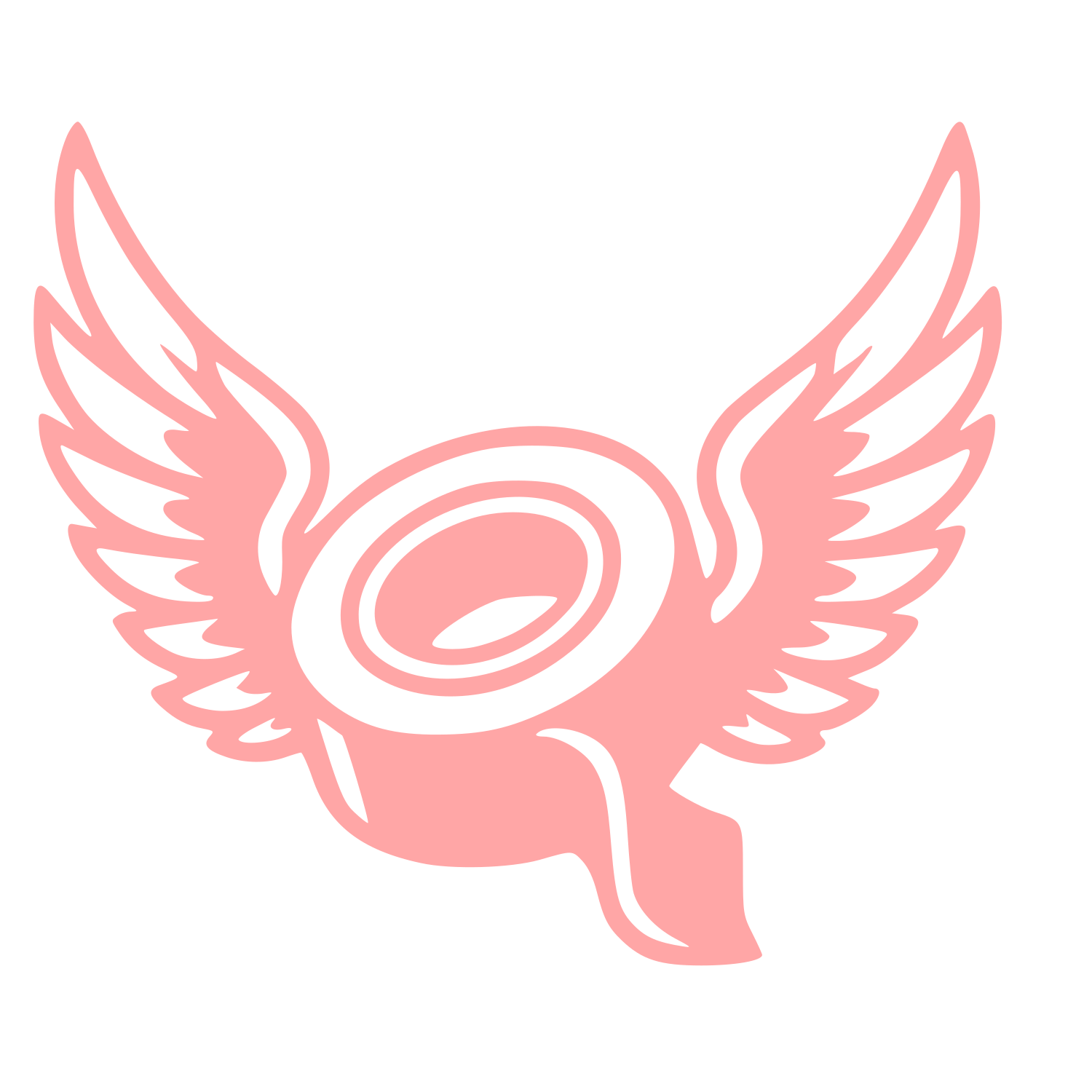 Winged Tape Roll Logo #ffa6a6