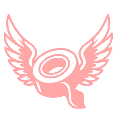 Winged Tape Roll Logo #ffa6a6