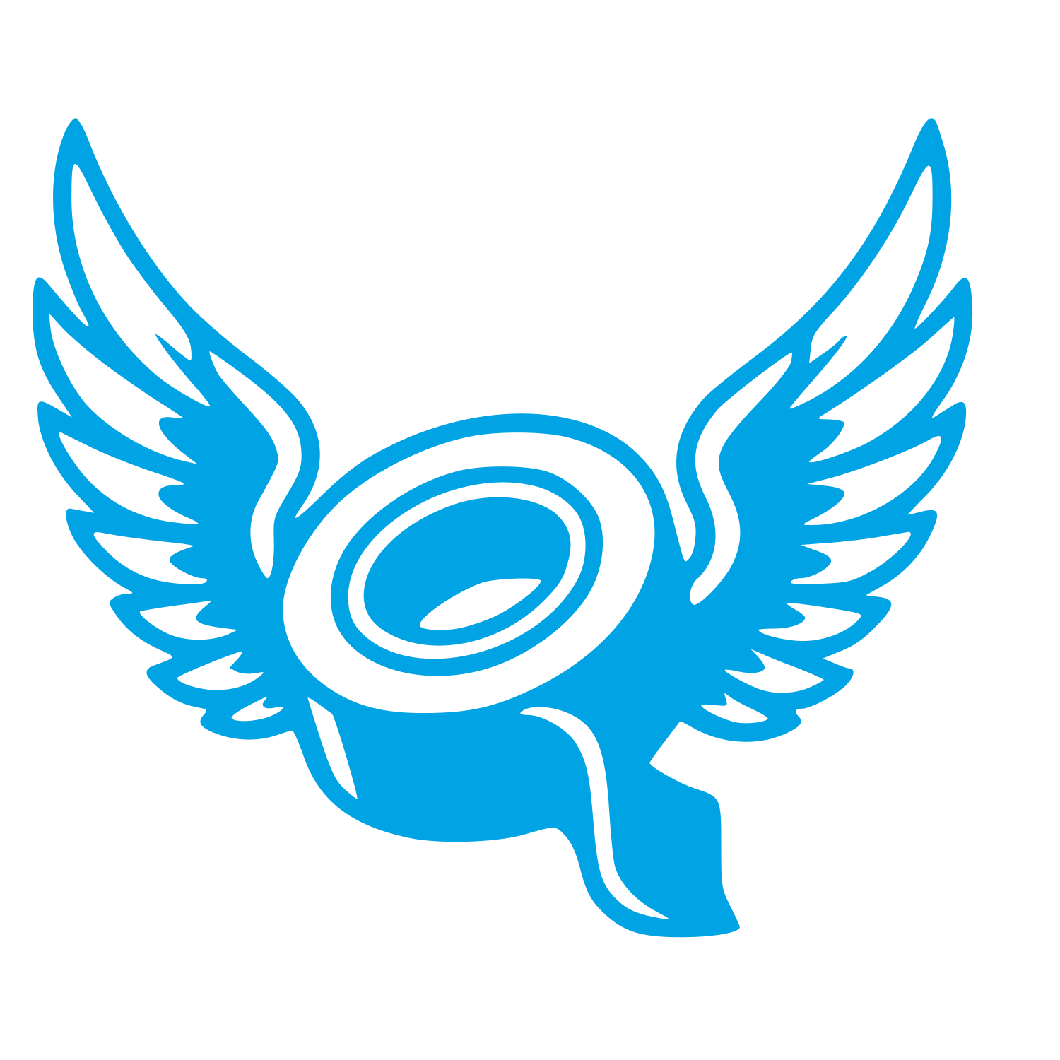 Winged Tape Roll Logo #00a3e4
