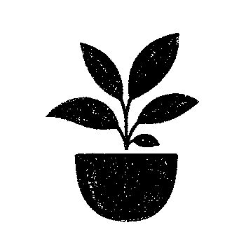 Potted Plant Stamp Logo