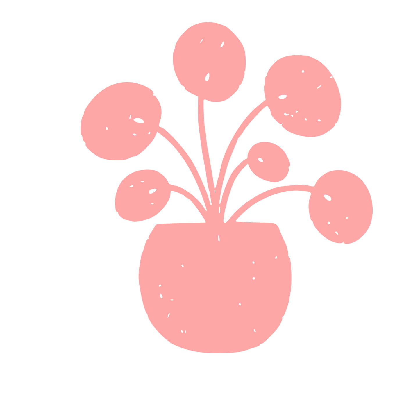 Pilea Potted Plant Logo #ffa6a6